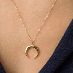 Gold moon necklace